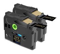 Cruxer 2 Pack Replacement for Brother P-Touch TZe-354 AZe-354 Black Laminated Tapes，Gold on Black 0.94'' 24mm x 8m Cassette Compatible for Brother PT-P700 PT-E550WVP PT-P750W PT-2730VP