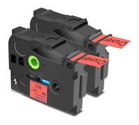 Cruxer 2 Pack Replacement for Brother P-Touch TZe-441 AZe-441 Red Laminated Tapes，Black on Red 0.7'' 18mm x 8m Cassette Compatible for Brother PT-P710BTH PT-E550WVP PT-P700 PT-2500PC