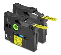 Cruxer 2 Pack Replacement for Brother P-Touch TZe-621 AZe-621 Yellow Laminated Tapes，Black on Yellow 0.35'' 9mm x 8m Cassette Compatible for Brother PT-H100R PT-200 PT-H110 PT-D410 PT-E110VP