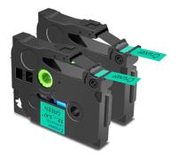 Cruxer 2 Pack Replacement for Brother P-Touch TZe-731 AZe-731 Green Laminated Tapes，Black on Green 0.47'' 12mm x 8m Cassette Compatible for Brother PT-H100R PT-200 PT-H110 PT-D410 PT-E110VP