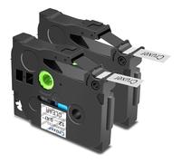 Cruxer 2 Pack Replacement for Brother P-Touch TZe-M31 AZe-M31 Matte Clear Laminated Tapes，Black on Transparent 0.47'' 12mm x 8m Cassette Compatible for Brother PT-H100R PT-200 PT-D410 PT-E110VP