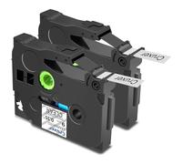 Cruxer 2 Pack Replacement for Brother P-Touch TZe-S121 AZe-S121 Extra Strength Adhesive Laminated Tapes，Black on Clear 0.35'' 9mm x 8m Compatible for Brother PT-H100R PT-200 PT-H110 PT-D410 PT-E110VP