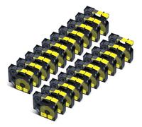 Cruxer 20 Pack Compatible for Rhino A18056 18056 S0718310 12mm Heat Shrink Tube Black on Yellow Label Tape 1/2" 1.5m Replacement for Label Writer Rhino 1000 3000 4200 5000 5200 Marker