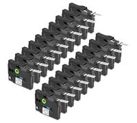 Cruxer 20 Pack Replacement for Brother P-Touch TZe-FX211 AZe-FX211 Flexible ID Cable Laminated Tapes，Black on White 0.23'' 6mm x 8m Compatible for Brother PT-H100R PT-200 PT-H110 PT-D410 PT-E110VP