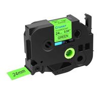 Cruxer 20-Pack Replacement for P-Touch TZe-D51 TZeD51 24mm x 5m Laminated Black on Fluorescent Green Label Tape Compatible with PTouch PT-D600 PT-E500 PT-H500 PT-P710BT PT-1400 PT-9200DX P750W Maker