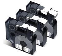 Cruxer 3-Pack Compatible for Dymo Flexible A18488 S0718100 Nylon Label Tape Ribbons，Black on White 12mm x 3.5m Replacement for Dymo Rhino 1000 4200 6000 LabelWriter 450 Duo ILP 219 3M PL150 3M PL300