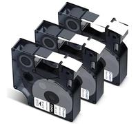 Cruxer 3-Pack Compatible for Dymo IND A18484 S0718220 Polyester Label Tape Ribbons，Black on White 19mm x 5.5m Replacement for Dymo Rhino 4200 5000 5200 6000 ILP 219 3M PL150 3M PL200 3M PL300
