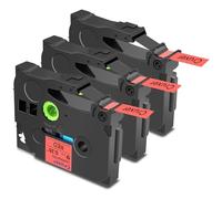 Cruxer 3 Pack Replacement for Brother P-Touch TZe-421 AZe-421 Red Laminated Tapes，Black on Red 0.35'' 9mm x 8m Cassette Compatible for Brother PT-H100R PT-200 PT-H110 PT-D410 PT-E110VP