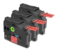 Cruxer 3 Pack Replacement for Brother P-Touch TZe-441 AZe-441 Red Laminated Tapes，Black on Red 0.7'' 18mm x 8m Cassette Compatible for Brother PT-P710BTH PT-E550WVP PT-P700 PT-2500PC