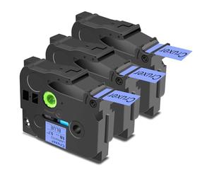 Cruxer 3 Pack Replacement for Brother P-Touch TZe-541 AZe-541 Blue Laminated Tapes，Black on Blue 0.7'' 18mm x 8m Cassette Compatible for Brother PT-P710BTH PT-E550WVP PT-P700 PT-2500PC