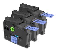 Cruxer 3 Pack Replacement for Brother P-Touch TZe-551 AZe-551 Blue Laminated Tapes，Black on Blue 0.94'' 24mm x 8m Cassette Compatible for Brother PT-P700 PT-E550WVP PT-P750W PT-2730VP