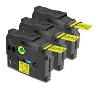 Cruxer 3 Pack Replacement for Brother P-Touch TZe-641 AZe-641 Yellow Laminated Tapes，Black on Yellow 0.7'' 18mm x 8m Cassette Compatible for Brother PT-P710BTH PT-E550WVP PT-P700 PT-2500PC