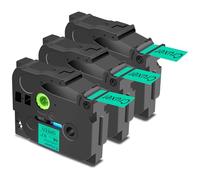 Cruxer 3 Pack Replacement for Brother P-Touch TZe-741 AZe-741 Green Laminated Tapes，Black on Green 0.7'' 18mm x 8m Cassette Compatible for Brother PT-P710BTH PT-E550WVP PT-P700 PT-2500PC