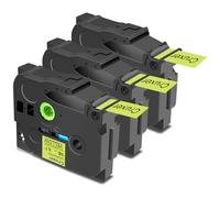 Cruxer 3 Pack Replacement for Brother P-Touch TZe-C41 AZe-C41 Fluorescent Laminated Tapes，Black on Yellow 0.7'' 18mm x 5m Cassette Compatible for Brother PT-P710BTH PT-E550WVP PT-P700 PT-2500PC