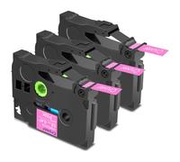 Cruxer 3 Pack Replacement for Brother P-Touch TZe-MQP35 AZe-MQP35 Matte Laminated Tapes,White on Pink 0.47'' 12mm x 5m Cassette Compatible for Brother PT-H100R PT-200 PT-H110 PT-D410 PT-E110VP