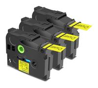 Cruxer 3 Pack Replacement for Brother P-Touch TZe-S641 AZe-S641 Extra Strength Adhesive Laminated Tapes，Black on Yellow 0.7'' 18mm x 8m Compatible for Brother PT-P710BTH PT-E550WVP PT-P700 PT-2500PC