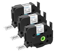 Cruxer 3-Pack Replacement for P-Touch TZe-S151 TZeS151 24mm x 8m Strong Adhesive Laminated Black on Clear Label Tape Compatible with Ptouch PT-D600 PT-E500 H500 P710BT 1400 9200DX P750W Maker