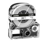 Cruxer 30-Pack Replacement for SS24KW LC-6WBN AS24KW 24mm x 8m Laminated Black on White Label Tape Compatible with Epson LW-600P LW-700 LW-900P LW-1000P Label Maker