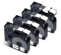 Cruxer 4-Pack Compatible for Dymo D1 53713 S0720930 Label Tape，Black on White 24mm x 7m Replacement for Dymo LabelManager 450D 500TS LabelWriter 450 Duo