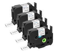Cruxer 4 Pack Replacement for Brother HSe-251 23.6mm Heat Shrink Tube Black on White HSE251 HS251 Heat Shrink Label Tape for P-Touch PT-300 E550W E500 H500 7600 D600 P710BT P750W Labels Maker