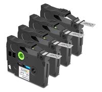 Cruxer 4 Pack Replacement for Brother P-Touch TZe-231L1 AZe-231L1 Glitter Bling Laser Laminated Tapes，Black on Starry White 0.47'' 12mm x 8m Compatible for Brother PT-H100R PT-200 PT-H110 PT-D410