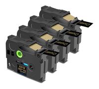 Cruxer 4 Pack Replacement for Brother P-Touch TZe-354 AZe-354 Black Laminated Tapes，Gold on Black 0.94'' 24mm x 8m Cassette Compatible for Brother PT-P700 PT-E550WVP PT-P750W PT-2730VP