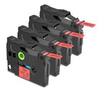 Cruxer 4 Pack Replacement for Brother P-Touch TZe-431 AZe-431 Red Laminated Tapes，Black on Red 0.47'' 12mm x 8m Cassette Compatible for Brother PT-H100R PT-200 PT-H110 PT-D410 PT-E110VP