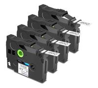 Cruxer 4 Pack Replacement for Brother P-Touch TZe-FX221 AZe-FX221 Flexible ID Cable Laminated Tapes，Black on White 0.35'' 9mm x 8m Compatible for Brother PT-H100R PT-200 PT-H110 PT-D410 PT-E110VP