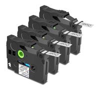 Cruxer 4 Pack Replacement for Brother P-Touch TZe-S121 AZe-S121 Extra Strength Adhesive Laminated Tapes，Black on Clear 0.35'' 9mm x 8m Compatible for Brother PT-H100R PT-200 PT-H110 PT-D410 PT-E110VP