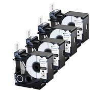 Cruxer 4-Pack Replacement for D1 53713 S0720930 19mm x 7m Black on Yellow Label Tape Compatible with Label Manager 160 210D 260P 280 360D 420P 450D 500TS Label Point/Writer Maker