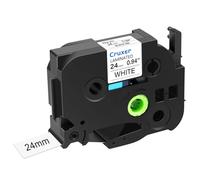 Cruxer 40-Pack Replacement for P-Touch TZe-251 TZe251 24mm x 8m Black on White Laminated Label Tape Compatible with Ptouch PT-D600 PT-E500 PT-H500 PT-P710BT PT-1400 PT-9200DX PT-P750W Maker