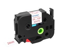 Cruxer 40-Pack Replacement for P-Touch TZe-252 TZe252 24mm x 8m Red on White Laminated Label Tape Compatible with Ptouch PT-D600 PT-E500 PT-H500 PT-P710BT PT-1400 PT-9200DX PT-P750W Maker