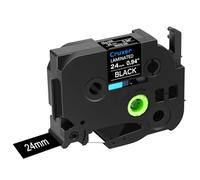 Cruxer 40-Pack Replacement for P-Touch TZe-355 TZe355 24mm x 8m White on Black Laminated Label Tape Compatible with Ptouch PT-D600 PT-E500 PT-H500 PT-P710BT PT-1400 PT-9200DX PT-P750W Maker