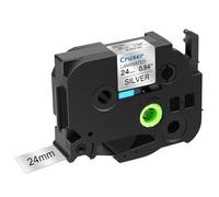 Cruxer 40-Pack Replacement for P-Touch TZe-951 TZe951 24mm x 8m Black on Silver Laminated Label Tape Compatible with Ptouch PT-D600 PT-E500 PT-H500 PT-P710BT PT-1400 PT-9200DX PT-P750W Maker