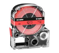 Cruxer 40-Pack Replacement for SC12RW LK-4RBN AC12RW 12mm x 8m Laminated Black on Red Label Tape Compatible with Epson LW-1000P LW-700 LW-300L LW-300 LW-400 LW-500 LW-600P LW-900P Label Maker