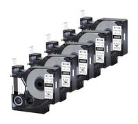 Cruxer 5 Pack Compatible for Rhino A18055 18055 S0718300 12mm Heat Shrink Tube Black on White Label Tape 1/2" 1.5m Replacement for Label Writer Rhino 1000 3000 4200 5000 5200 Marker