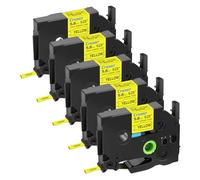 Cruxer 5 Pack Replacement for Brother HSe-611 5.8mm Heat Shrink Tube Black on Yellow HSE611 HS611 Heat Shrink Label Tape for P-Touch PT-D600 E500 D210 D400 E550W 7600 D800W Labels Maker