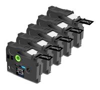 Cruxer 5 Pack Replacement for Brother P-Touch TZe-345 AZe-345 Black Laminated Tapes，White on Black 0.7'' 18mm x 8m Cassette Compatible for Brother PT-P710BTH PT-E550WVP PT-P700 PT-2500PC