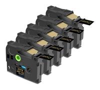 Cruxer 5 Pack Replacement for Brother P-Touch TZe-354 AZe-354 Black Laminated Tapes，Gold on Black 0.94'' 24mm x 8m Cassette Compatible for Brother PT-P700 PT-E550WVP PT-P750W PT-2730VP