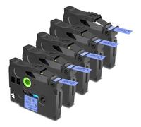 Cruxer 5 Pack Replacement for Brother P-Touch TZe-521 AZe-521 Blue Laminated Tapes，Black on Blue 0.35'' 9mm x 8m Cassette Compatible for Brother PT-H100R PT-200 PT-H110 PT-D410 PT-E110VP