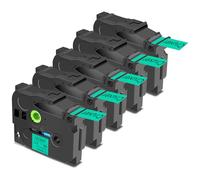 Cruxer 5 Pack Replacement for Brother P-Touch TZe-741 AZe-741 Green Laminated Tapes,Black on Green 0.7'' 18mm x 8m Cassette Compatible for Brother PT-P710BTH PT-E550WVP PT-P700 PT-2500PC