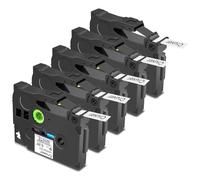 Cruxer 5 Pack Replacement for Brother P-Touch TZe-S221 AZe-S221 Extra Strength Adhesive Laminated Tapes，Black on White 0.35'' 9mm x 8m Compatible for Brother PT-H100R PT-200 PT-H110 PT-D410 PT-E110VP