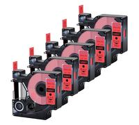 Cruxer 5-Pack Replacement for D1 45018 S0720580 12mm x 7m Black on Yellow Label Tape Compatible with Label Manager 160 210D 260P 280 360D 420P 450D 500TS Label Point/Writer Maker