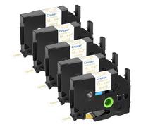 Cruxer 5-Pack Replacement for P-Touch TZe-234 TZe234 12mm x 8m Gold on White Laminated Label Tape Compatible with Ptouch PT-H110 PT-H100 H105 PT-P300BT PT-E110 D200 D210 D400 1230PC H200 Maker