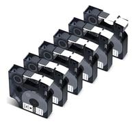 Cruxer 6-Pack Compatible for Dymo D1 45020 S0720600 Label Tape，White on Clear 12mm x 7m Replacement for Dymo LabelManager 160 210D 500TS LabelPoint 100 350 LabelWriter Duo 3M PL150