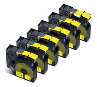 Cruxer 6-Pack Compatible for Dymo D1 45808 S0720880 Label Tape，Black on Yellow 19mm x 7m Replacement for Dymo LabelManager 300 350D 500TS LabelPoint 300 350 LabelWriter 450 Duo