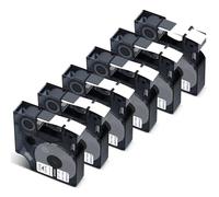 Cruxer 6-Pack Compatible for Dymo IND A18445 S0718620 Vinyl Label Tape Ribbons，Black on White 19mm x 5.5m Replacement for Dymo Rhino 4200 5000 5200 6000 ILP 219 3M PL150 3M PL200 3M PL300