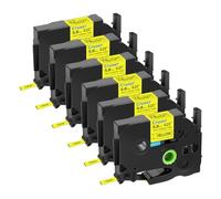 Cruxer 6 Pack Replacement for Brother HSe-611 5.8mm Heat Shrink Tube Black on Yellow HSE611 HS611 Heat Shrink Label Tape for P-Touch PT-D600 E500 D210 D400 E550W 7600 D800W Labels Maker