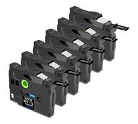 Cruxer 6 Pack Replacement for Brother P-Touch TZe-325 AZe-325 Black Laminated Tapes，White on Black 0.35'' 9mm x 8m Cassette Compatible for Brother PT-H100R PT-200 PT-H110 PT-D410 PT-E110VP