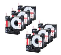Cruxer 6-Pack Replacement for D1 45015 S0720550 12mm x 7m Red on White Label Tape Compatible with Label Manager 160 210D 260P 280 360D 420P 450D 500TS Label Point/Writer Maker